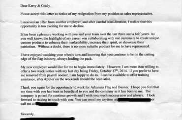The perfect resignation letter.