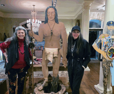 Becky Turner and Kerry McCoy with Becky's "Art People"