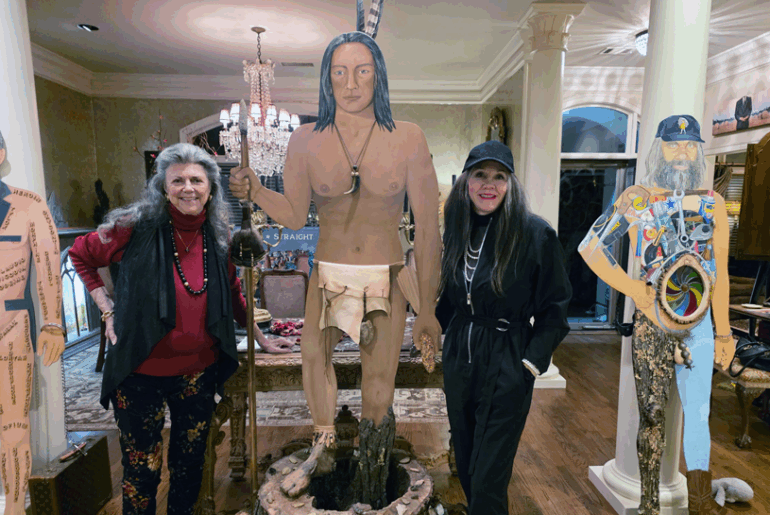 Becky Turner and Kerry McCoy with Becky's "Art People"